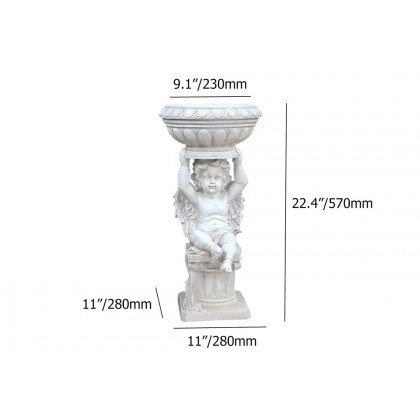 HMR - 22.4" Resin Angel Garden Decor Statue Inoor Outdoor Planter Birdbath Sculpture Ornament