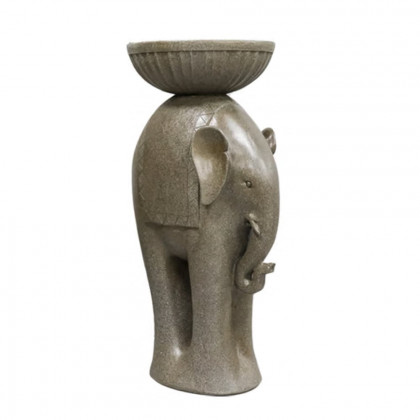HMR - 26" Outdoor Elephant Sculpture Resin Garden Statue Planter Bird Bath Figurine in Green