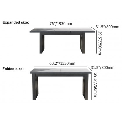 HMR - 7-Pieces Gray Aluminum Outdoor Patio Dining Set with Extendable Table and Woven Armchair