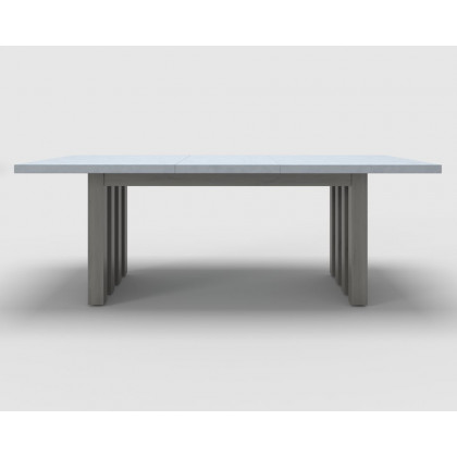 HMR - 7-Pieces Gray Aluminum Outdoor Patio Dining Set with Extendable Table and Woven Armchair
