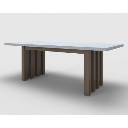 HMR - 7-Pieces Gray Aluminum Outdoor Patio Dining Set with Extendable Table and Woven Armchair