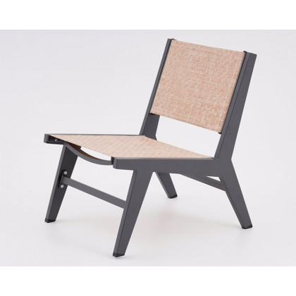 HMR - 5-Pieces Rustic Rattan Aluminum Outdoor Patio Lounge Chair Set Round Coffee Table & Stool