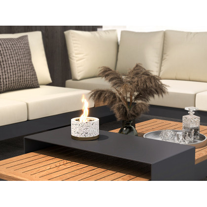 HMR 4-Pieces Modular Aluminum & Teak Outdoor Sofa Set for 6 Person - Beige