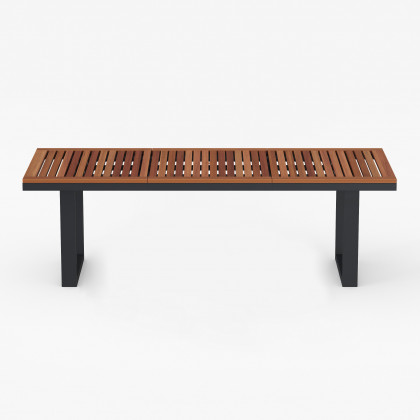 HMR - 6 - Person Rectangle Wood & Aluminum Outdoor Patio Dining Table