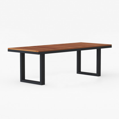 HMR - 6 - Person Rectangle Wood & Aluminum Outdoor Patio Dining Table