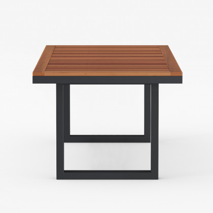 HMR - 6 - Person Rectangle Wood & Aluminum Outdoor Patio Dining Table