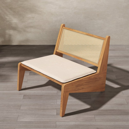 HMR - Boho Style Outdoor Aluminium Alloy & PE Rattan Patio Chair with Removable Cushion