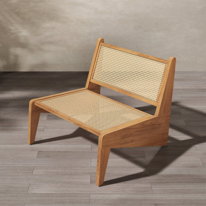 HMR - Boho Style Outdoor Aluminium Alloy & PE Rattan Patio Chair with Removable Cushion
