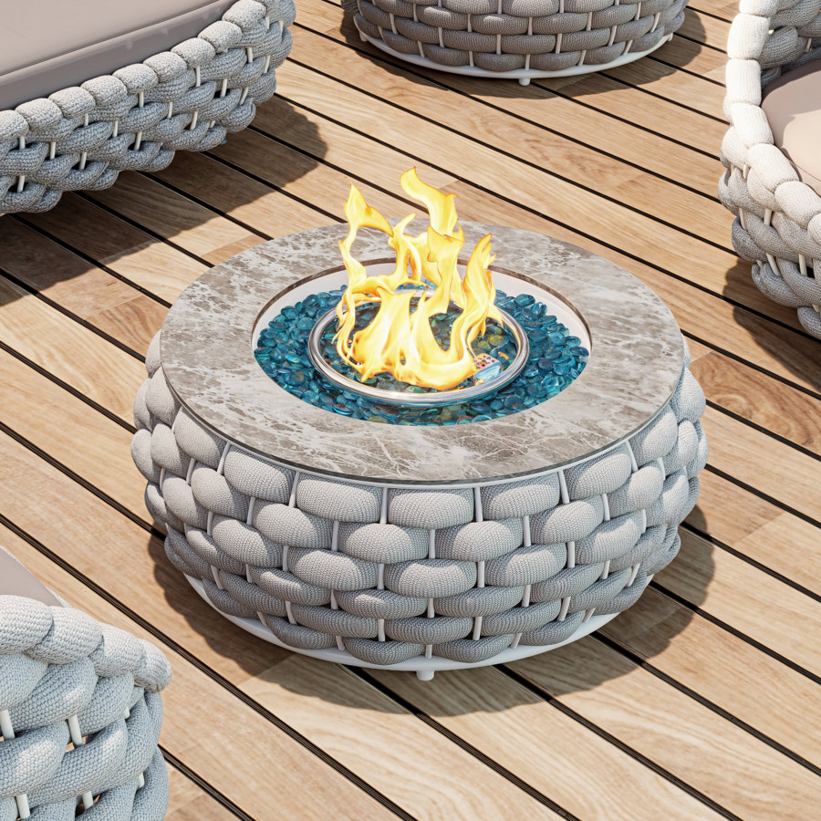 HMR - Tatta Weave Round Smokeless Outdoor Fire Pit