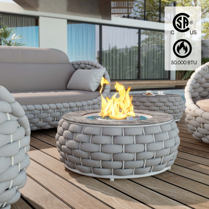 HMR - Tatta Weave Round Smokeless Outdoor Fire Pit