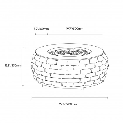 HMR - Tatta Weave Round Smokeless Outdoor Fire Pit