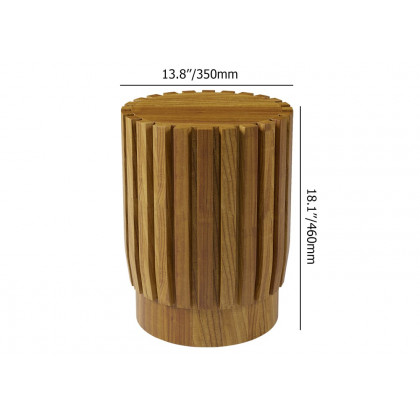 HMR - 2-Pieces Rustic Round & Rectangle Teak Wood Outdoor Coffee Table Set in Natural