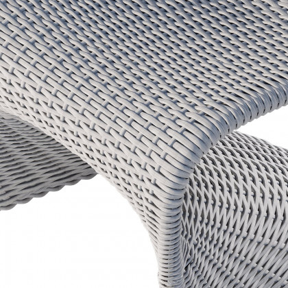 HMR - 2-Pieces Coastal Aluminum & Woven Rattan Outdoor Patio Dining Chair Set in Gray
