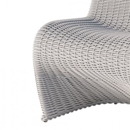 HMR - 2-Pieces Coastal Aluminum & Woven Rattan Outdoor Patio Dining Chair Set in Gray