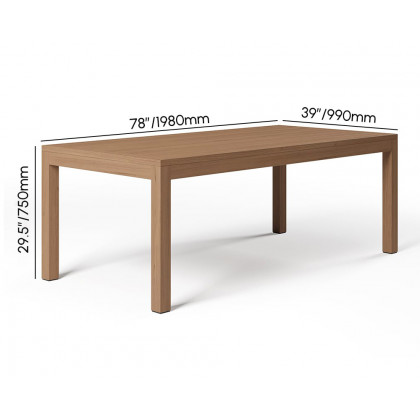 HMR Outdoor Dining Set For 6 with Rectangle Table & Rope Woven Armchair - Natural, 7-Pieces