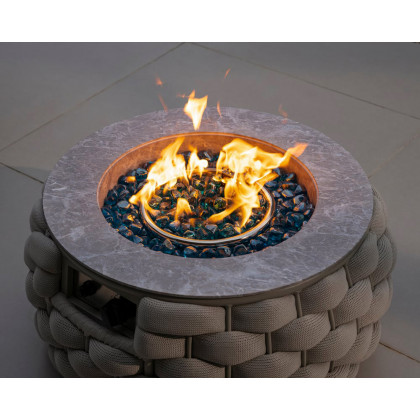 HMR Tatta 3-Pieces Winter Outdoor Smokeless Fire Pit Set with Chairs - Gray, With 2 Chairs, Fixed Base