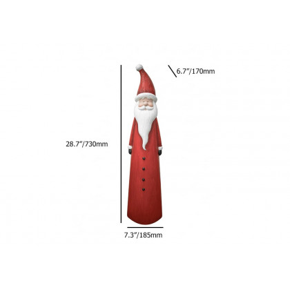 HMR - 30 inch Outdoor Santa Claus Statue Garden Resin Christmas Decor Standing Figurine in Red