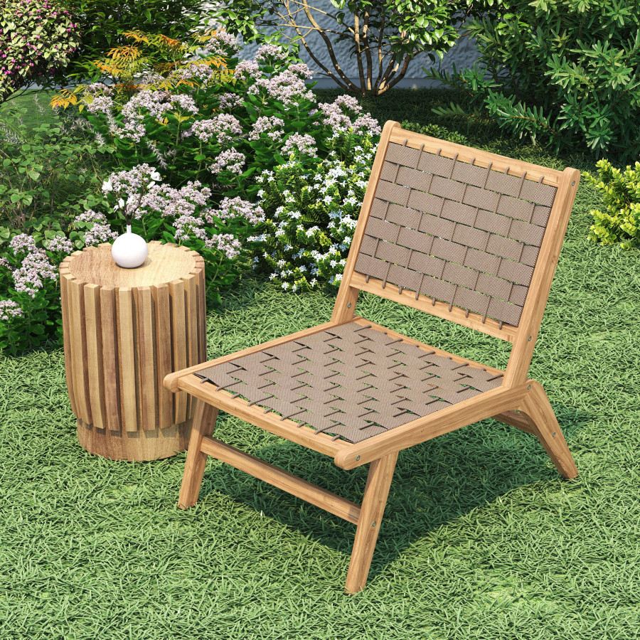 HMR - Natural Teak Wood Woven Outdoor Chair