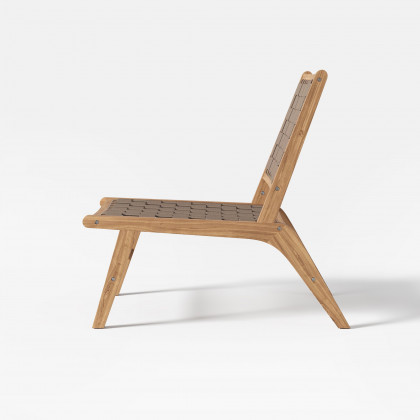 HMR - Natural Teak Wood Woven Outdoor Chair
