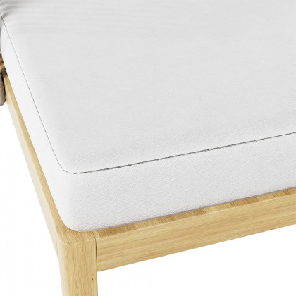 HMR Modern Style Rattan & Metal Outdoor Patio Daybed with Cushion Pillow - White & Gray