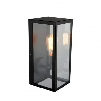 HMR - Square Single-Light Outdoor Wall Lantern in Matte Black, Metal