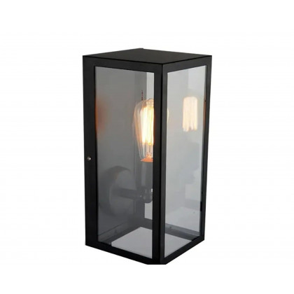 HMR - Square Single-Light Outdoor Wall Lantern in Matte Black, Metal