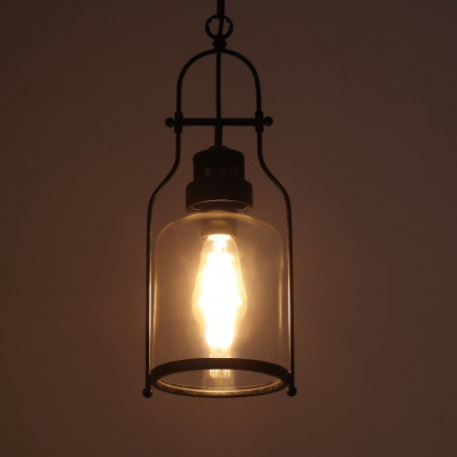 HMR - Inejar Industrial Metal and Glass Pendant Light in 1-Light, Rust