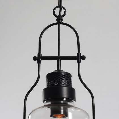 HMR - Inejar Industrial Metal and Glass Pendant Light in 1-Light, Rust