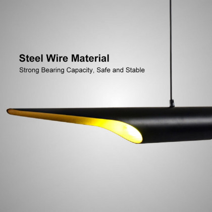 HMR - Modern 2-Light Freely Hanging Single Pendant Light in Black and Gold