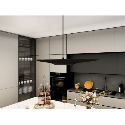 HMR - Modern 2-Light Freely Hanging Single Pendant Light in Black and Gold