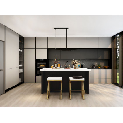 HMR - Modern 2-Light Freely Hanging Single Pendant Light in Black and Gold