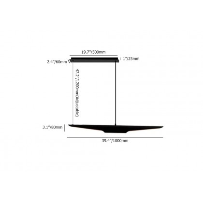 HMR - Modern 2-Light Freely Hanging Single Pendant Light in Black and Gold