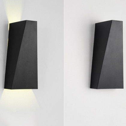 HMR - Single-Light Up and Down Wall Light Sconce in Black, Metal