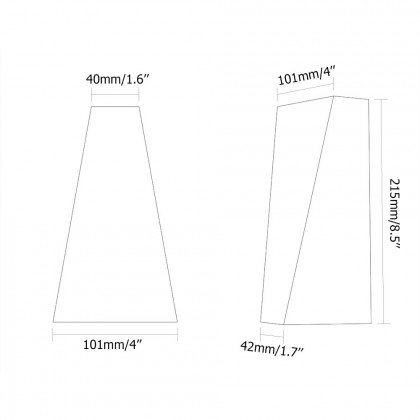 HMR - Single-Light Up and Down Wall Light Sconce in Black, Metal