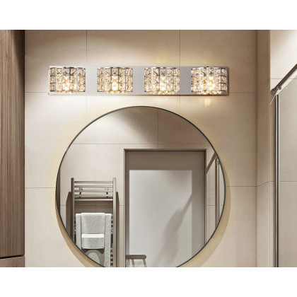 HMR - Modern Crystals 4-Light Bath Vanity Wall Light