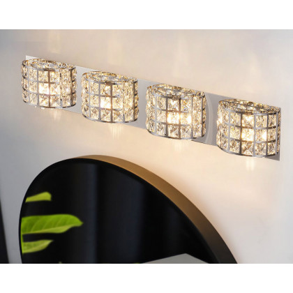 HMR - Modern Crystals 4-Light Bath Vanity Wall Light