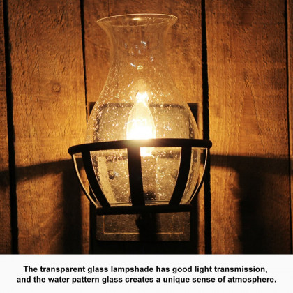 HMR - Single Candelabra Wall Lamp in Metal, Glass