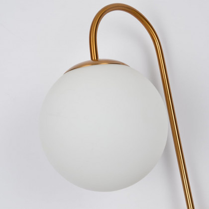 HMR - Wall Sconce Globe with Shade 2-Light in Aged Brass, White, Glass