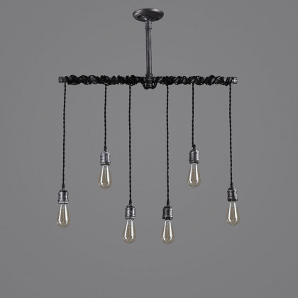 HMR - Industrial Hanging Metal Pendant Light for Kitchen Island in 6-Light