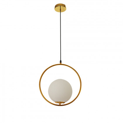 HMR - Contemporary Minimalist Ring Glass Globe Pendant Light in Single