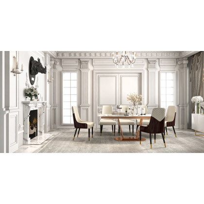 HMR - French Country Candle-Style Wooden Chandelier in 8-Light