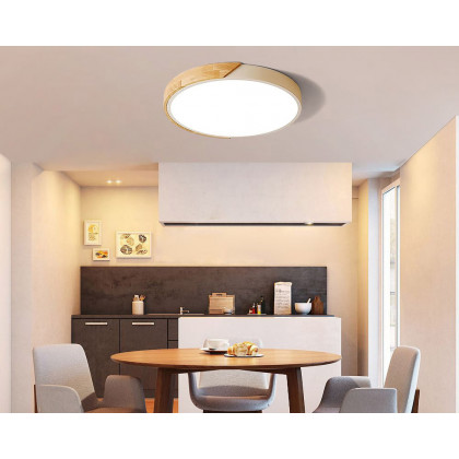 HMR Modern 20" Drum Flush Mount Ceiling Light - White Dimmable & Remote Control