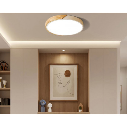 HMR Modern 20" Drum Flush Mount Ceiling Light - White Dimmable & Remote Control