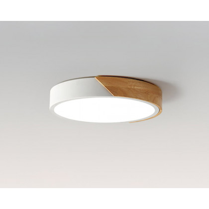 HMR Modern 20" Drum Flush Mount Ceiling Light - White Dimmable & Remote Control