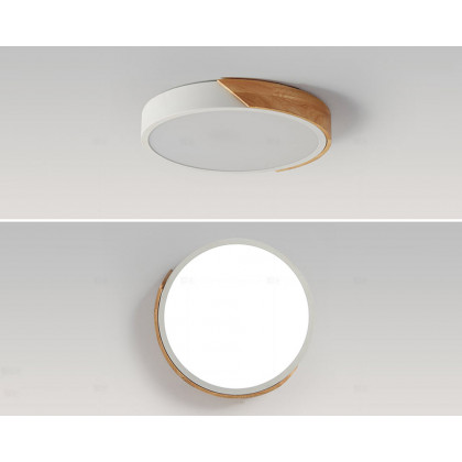 HMR Modern 20" Drum Flush Mount Ceiling Light - White Dimmable & Remote Control