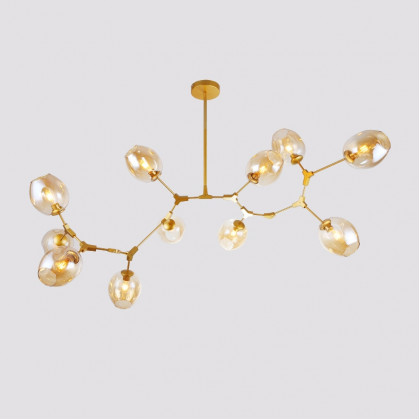 HMR - Modern Kitchen Island 11-Light Metal Pendant Light in Gold