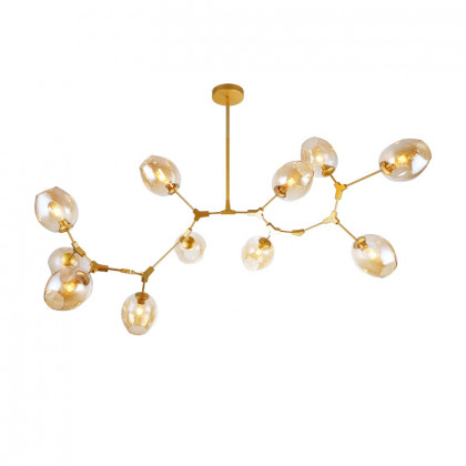 HMR - Modern Kitchen Island 11-Light Metal Pendant Light in Gold
