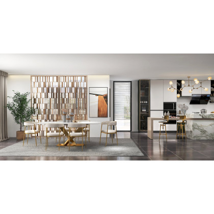 HMR - Modern Kitchen Island 11-Light Metal Pendant Light in Gold