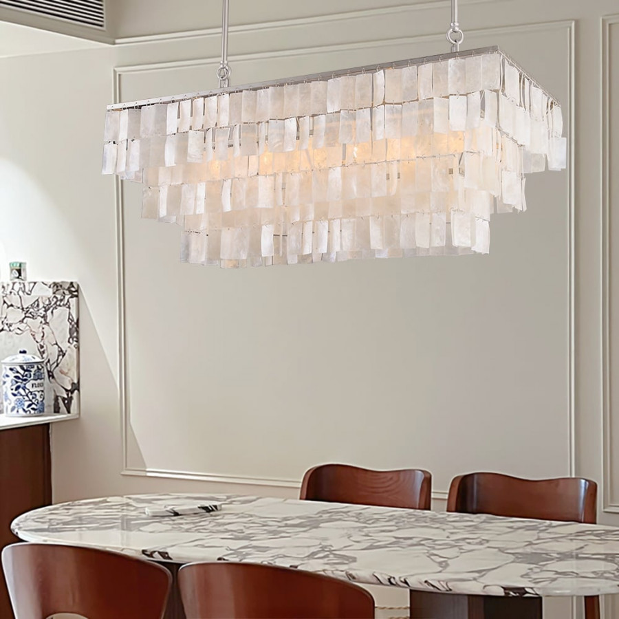 HMR - Elsa French Linear Shell Kitchen Island Light in 6-Light