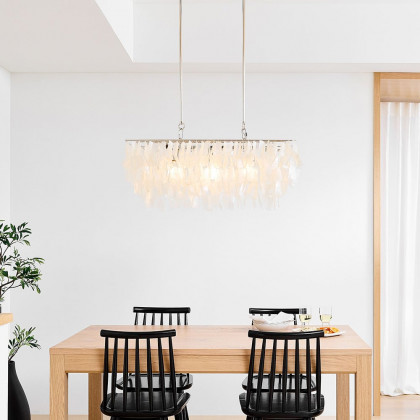 HMR - Elsa French Linear Shell Kitchen Island Light in 6-Light